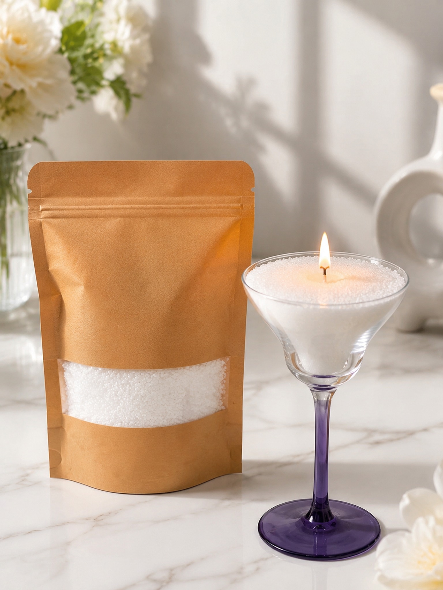 Candle Making Place - 1000gのパールワックスDIYは、キャンドルを作るための原料であり、水に浸して家の装飾に使用できます。