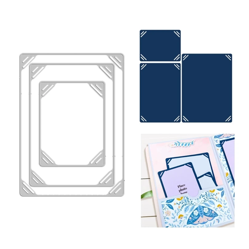 Candle Making Place - フォトカッティングダイ,金属,スクラップブッキング,紙,背景フレームカード,手工芸品,スタンプなし,2023個