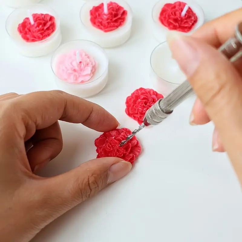 Candle Making Raw Material - キャンドル作り用パンチツールセット、異なる長さのドリルビット2本付き、キャンドルDIYパンチングとアートプロジェクト用