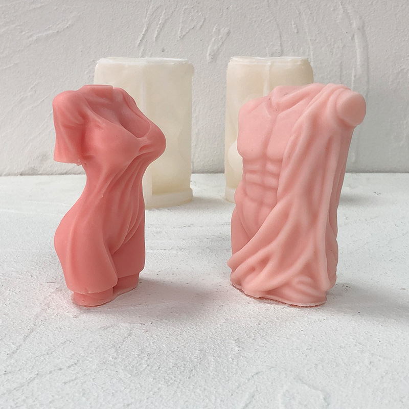 Candle Making Thermometer - 高温に耐え、食品グレードの女性男性人体型フレグランスキャンドル用シリコンモールド。