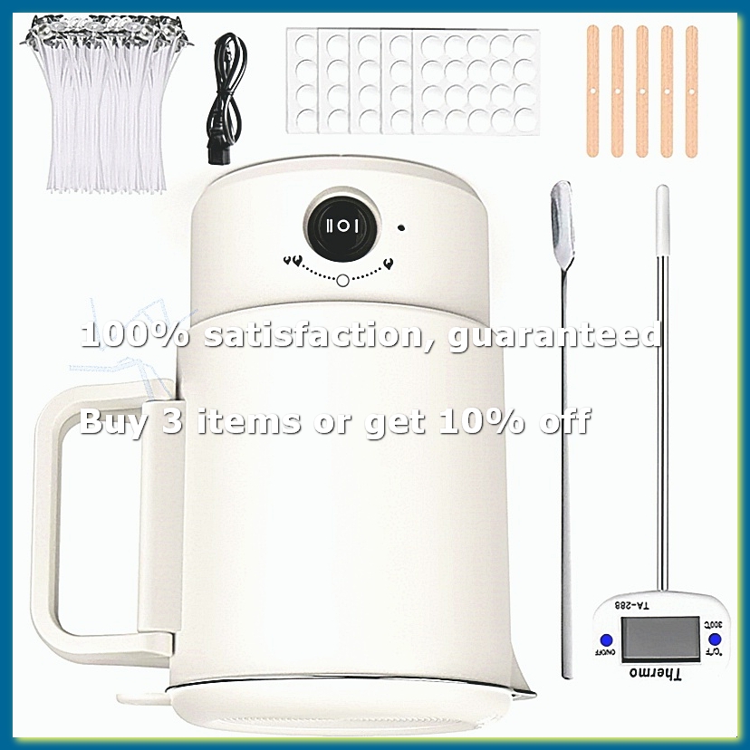 Candle Making Thermometer - A49I-電気ワックス溶解ポットキット、温度計付き、800MLワックスメルター、キャンドル作り用、DIY作成用品、英国プラグ