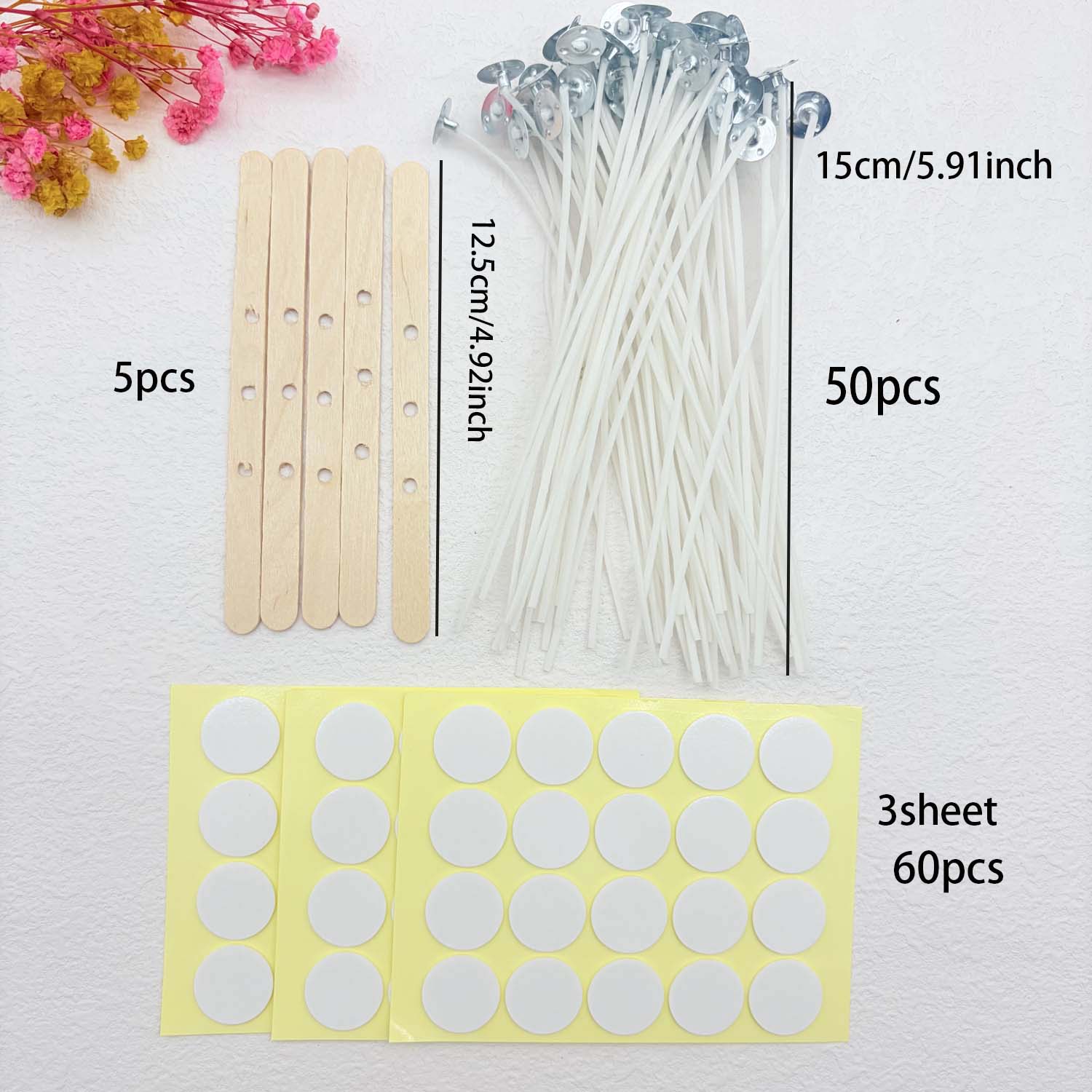 1セットのキャンドル作りDIYキット、無煙キャンドル、綿芯、 - Candle Making Video のレビューと価格