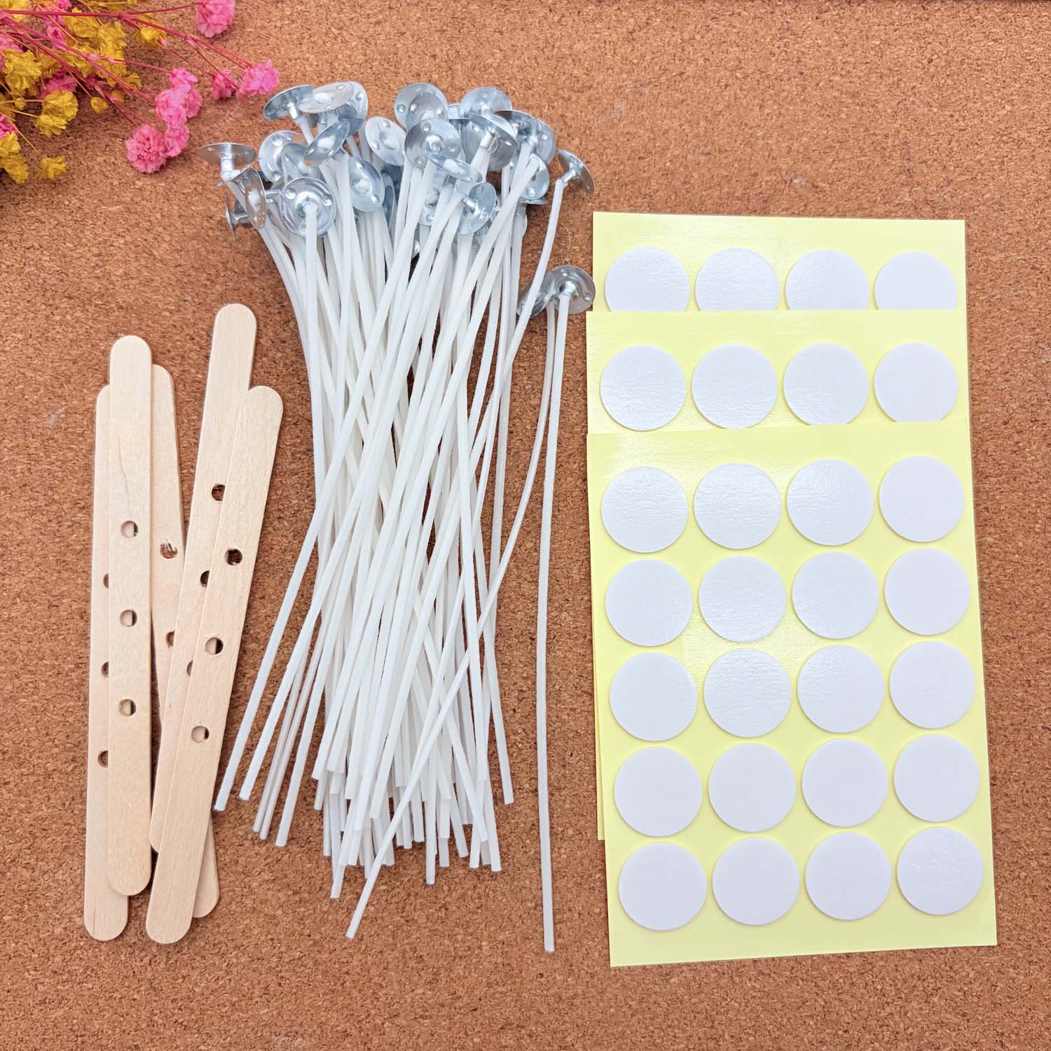 1セットのキャンドル作りDIYキット、無煙キャンドル、綿芯、 - Candle Making Video のレビューと価格