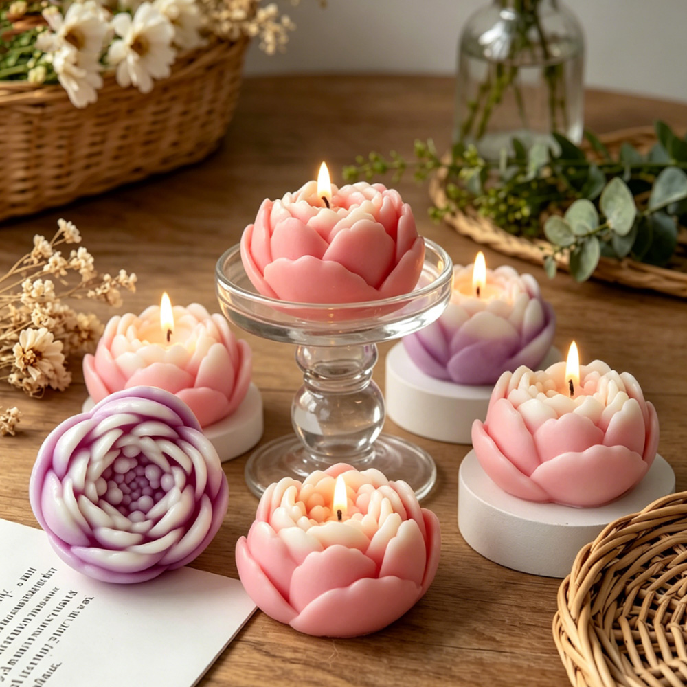 3Dフラワーシリコンモールド牡丹バラ蓮キャンドル作成用品アロ - Candle Making Video のレビューと価格