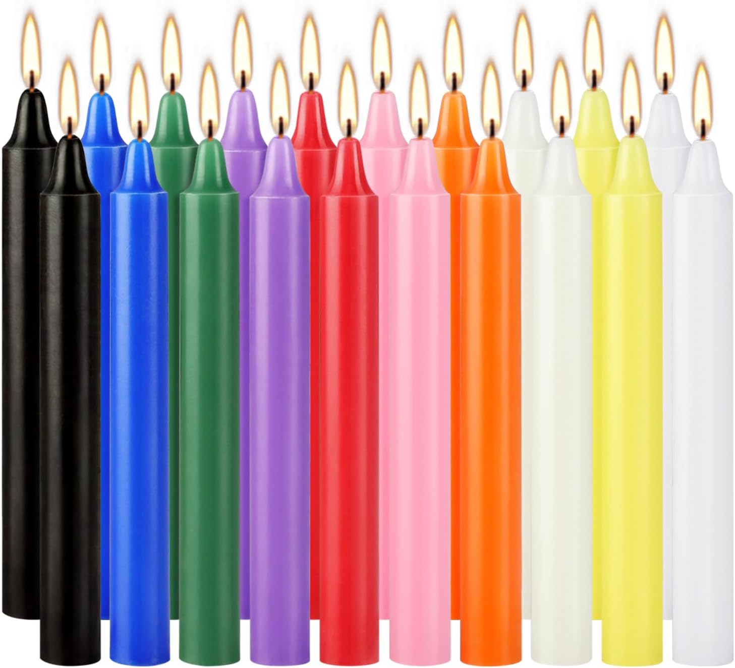 20本のカラフルな小型スティックキャンドル、滴りにくく、煙が - Candle Making Place のレビューと価格