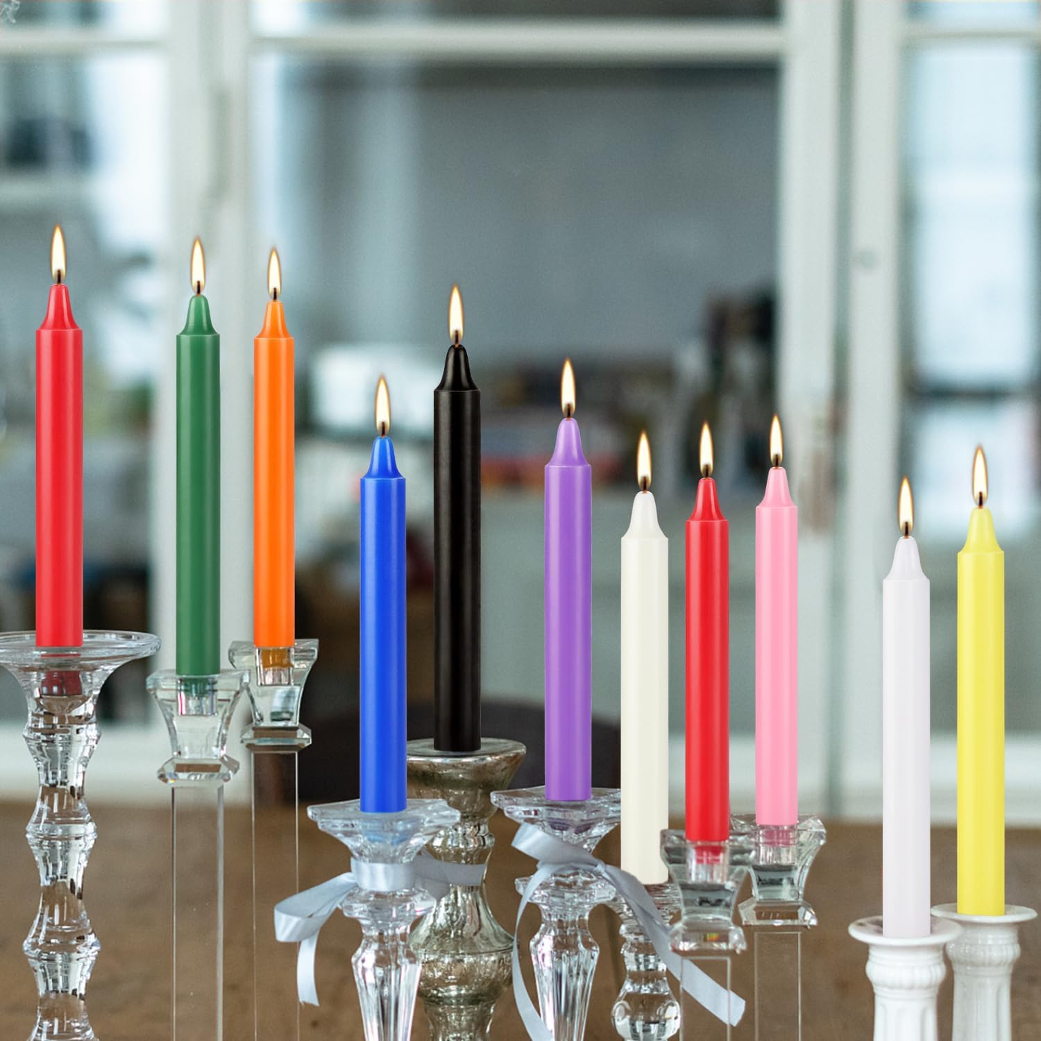 20本のカラフルな小型スティックキャンドル、滴りにくく、煙が - Candle Making Place のレビューと価格