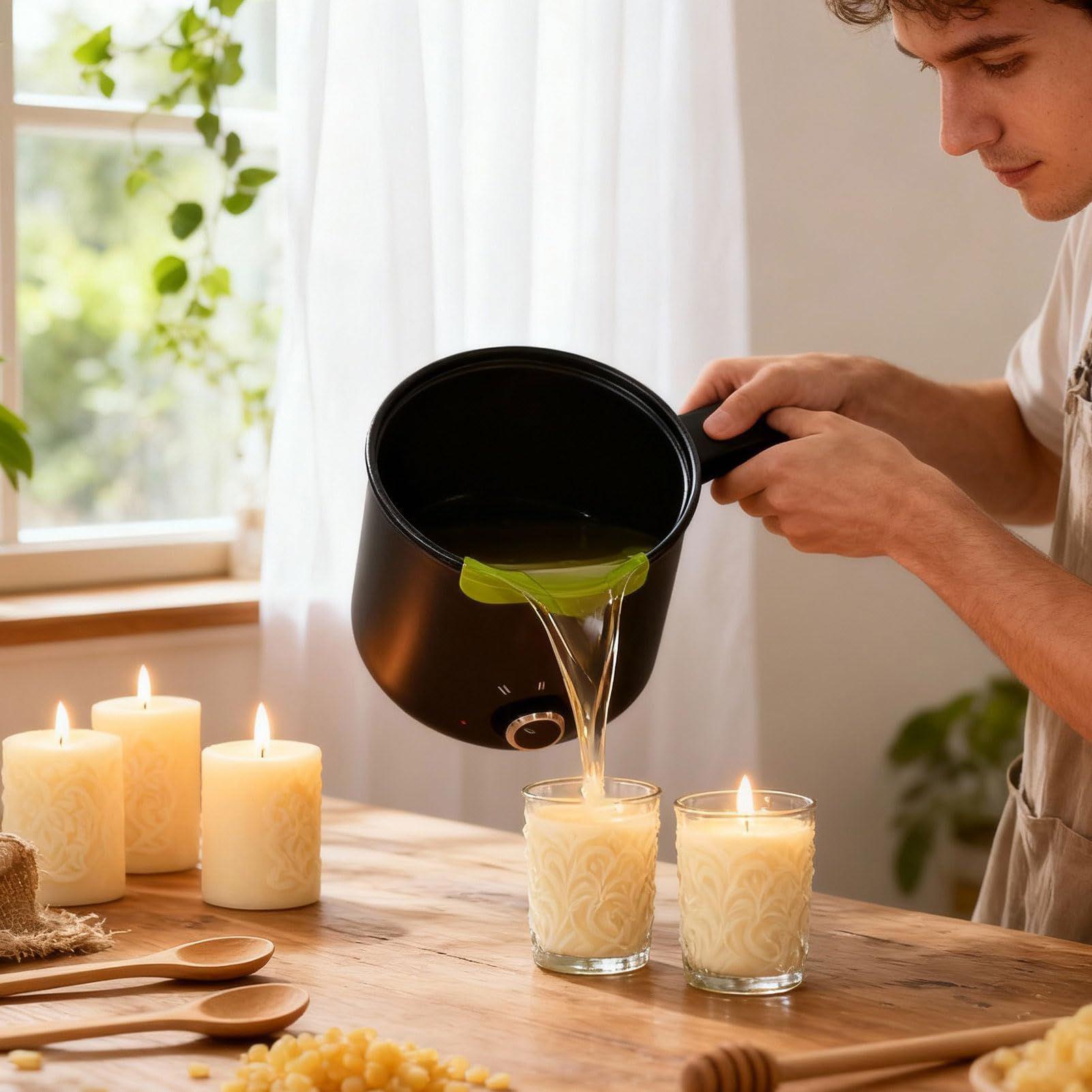 キャンドルワックス溶解ポット 1.5L 大型ステンレス製電気 - Candle Making Video のレビューと価格
