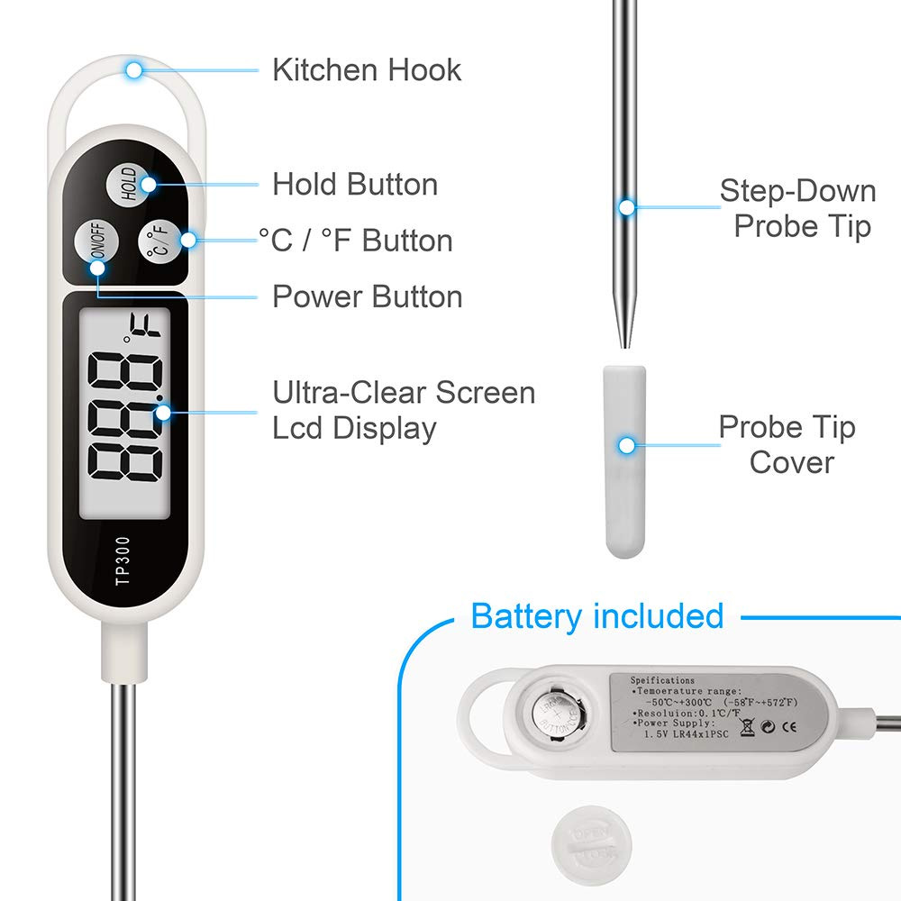 1個入り デジタル肉用温度計 調理用 キッチン BBQ用 プ - Candle Making Thermometer のレビューと価格